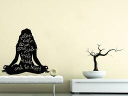 Wall Decals Quote Relax Calm Down Your Mind Decal Yoga Meditation Sport Vinyl Sticker Home Decor Bedroom Interior Design Art Mural Ms627 - thumbnail 1