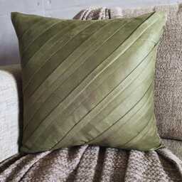 "Faux Suede Olive Green Sofa Pillow Cover 16""x16" - thumbnail 1