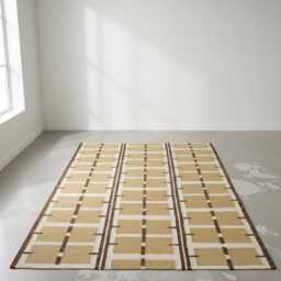 Handmade Scandinavian Kilim Rug, New Zealand Wool, Minimalist Nordic Boho Carpet - thumbnail 4