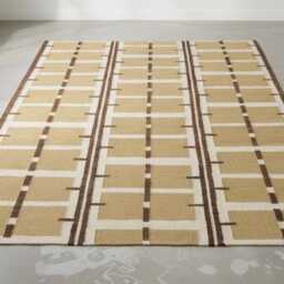 Handmade Scandinavian Kilim Rug, New Zealand Wool, Minimalist Nordic Boho Carpet - thumbnail 3