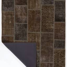 Brown Handmade Turkish Patchwork Rug - thumbnail 2