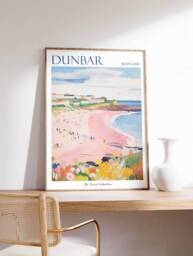 Dunbar Scotland Travel Poster Coastal Beach Art Print - thumbnail 1