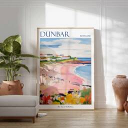 Dunbar Scotland Travel Poster Coastal Beach Art Print - thumbnail 2