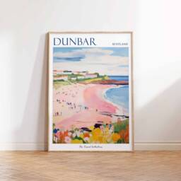 Dunbar Scotland Travel Poster Coastal Beach Art Print - thumbnail 3