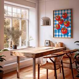 Tomato Kitchen Poster, Red Wall Art Print, Farmhouse Vegetable Decor, Pop Food Illustration, Italian Cooking Dining Room Artwork - thumbnail 2