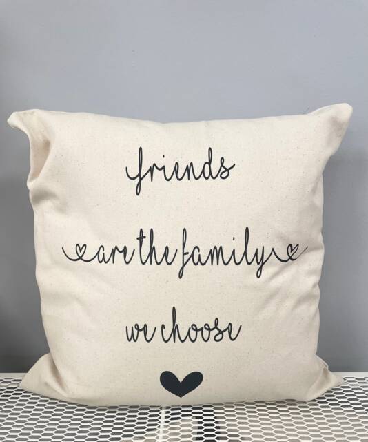 Friends Are Family Cotton Canvas Cushion - Sentimental Gift - image 1