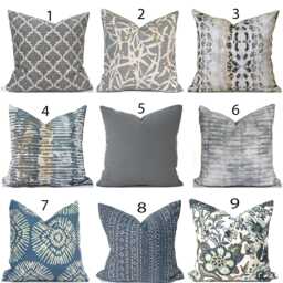 Indoor Pillow Cover With Zippers, Easy To Use & Washable, Pick Your Favorite Shades Of Gray & Blues - thumbnail 1