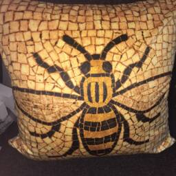 Manchester Bee Cushion Soft Furnishings Cozy Homeware Gift - thumbnail 3