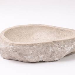 Natural Stone Vessel Bathroom Sink, Chiseled Ojinaga Marble, Vanity Sink - thumbnail 4