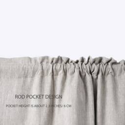 Linen Blackout Curtain, Rod Pocket, Farmhouse Bedroom Curtains - thumbnail 3