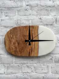 Minimal Frameless Wall Clock, Handcrafted Silent Clock With Live Edge Wood, Artsy For Kitchen, Livingroom, Bedroom, Home & Office - thumbnail 1