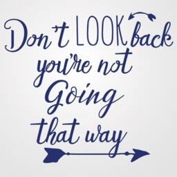 Don't Look Back Vinyl Decal, You're Not Going That Way Wall Decor, Motivation Inspirational Quote, Fitness Decal - thumbnail 2