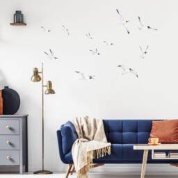 Seagull Wall Decals, Black-Headed Gulls, Plastic-Free Stickers - thumbnail 2