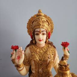Large Lakshmi Statue Diwali Puja Altar Decor, Family Gift - 12 Inch - thumbnail 2