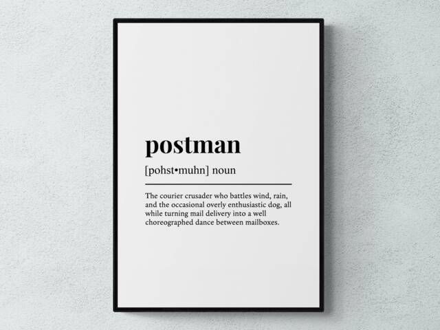 Postman Funny Definition Job Work Gift Wall Art Print - image 1