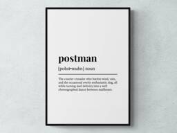 Postman Funny Definition Job Work Gift Wall Art Print - thumbnail 1