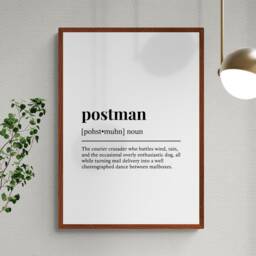 Postman Funny Definition Job Work Gift Wall Art Print - thumbnail 2