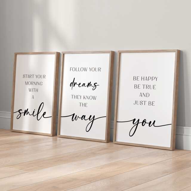 Set Of 3 Positive Quote Prints Modern Teen Wall Art - image 1