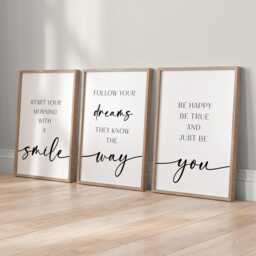Set Of 3 Positive Quote Prints Modern Teen Wall Art - thumbnail 1