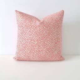 Coral Pink & Cream Chenille Confetti Polka Dot Decorative Throw Pillow Cover - thumbnail 2