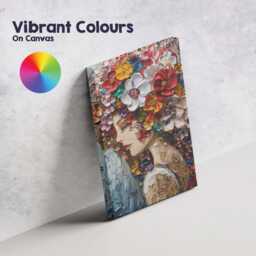 Colourful Floral Woman Portrait Impasto Oil Painting Canvas Wall Art Print Decor Picture Ready To Hang - thumbnail 4