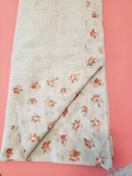 Shabby Chic Cotton Baby Blanket Teal Blue & Pink Square Receiving Soft Colors