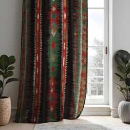 Southwestern Tribal Curtains, Rustic Lodge Style Drapes, Bold Aztec Stripe Print Custom Curtain Panels For Cabin, Western Or Boho Decor