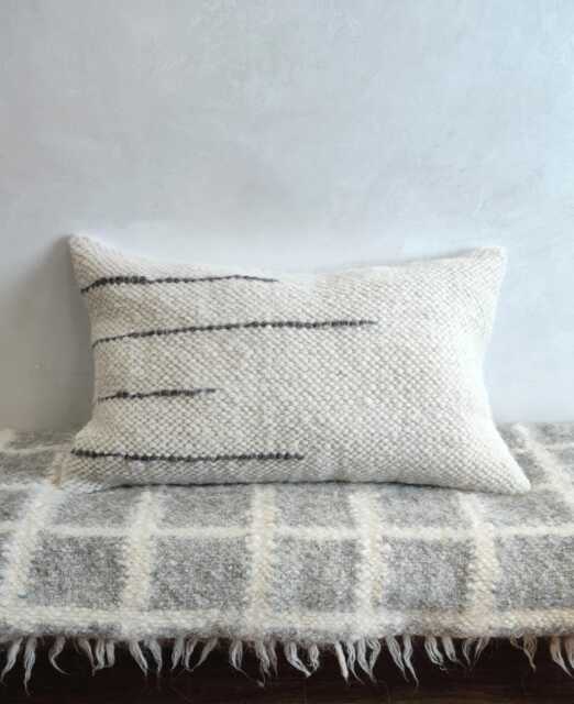 Cream Wool Decorative Pillow, Handmade Kilim Boho Pillow Case For Traditional & Modern Home Decor, Accent Throw Cushion - image 1