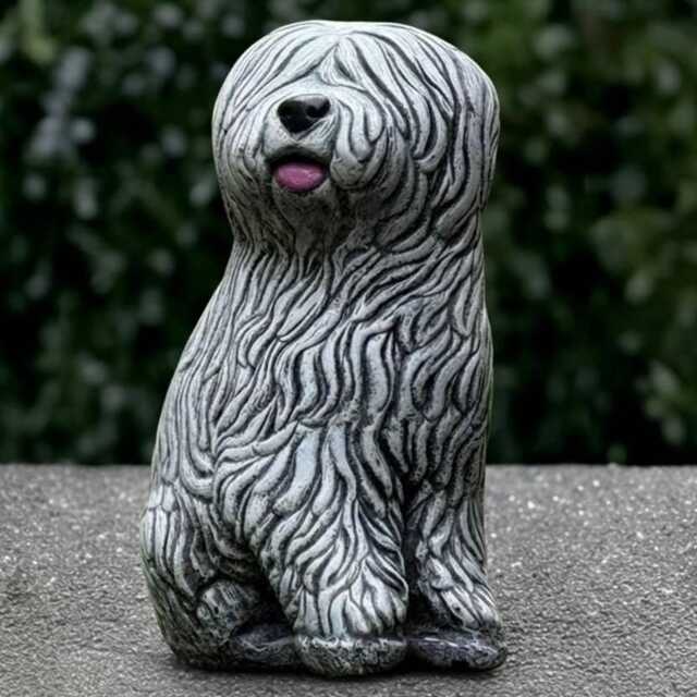 English Shepherd Garden Statue Concrete Dog Sculpture Realistic Figurine Outdoor Decoration Cement Memorial Ornament - image 1