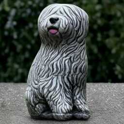 English Shepherd Garden Statue Concrete Dog Sculpture Realistic Figurine Outdoor Decoration Cement Memorial Ornament - thumbnail 1