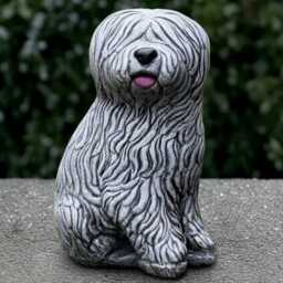 English Shepherd Garden Statue Concrete Dog Sculpture Realistic Figurine Outdoor Decoration Cement Memorial Ornament - thumbnail 3