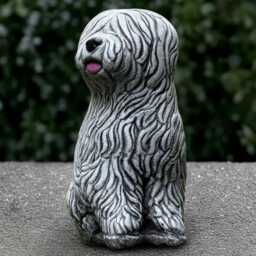 English Shepherd Garden Statue Concrete Dog Sculpture Realistic Figurine Outdoor Decoration Cement Memorial Ornament - thumbnail 4