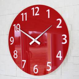 Large Clock Red Wall 49cm X/19, 29 - thumbnail 3