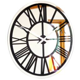 Roco Verre Bevelled Mirror Skeleton Wall Clock Large - thumbnail 1