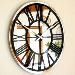 Roco Verre Bevelled Mirror Skeleton Wall Clock Large - thumbnail 3