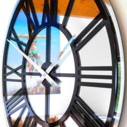 Roco Verre Bevelled Mirror Skeleton Wall Clock Large - thumbnail 2