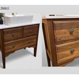 Ledbury 2 - Handmade Solid Oak Vanity Unit Including Prestbury Or Alderley Under-Mounted Basin - thumbnail 4