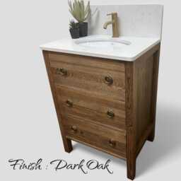 Ledbury 2 - Handmade Solid Oak Vanity Unit Including Prestbury Or Alderley Under-Mounted Basin