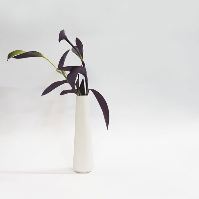 White Ceramic Vase, White Bud Scandinavian Modern Home Decor, Contemporary Ceramics, Pottery Table Flower Centerpiece - image 1
