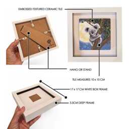 Koala Ceramic Tile Art, Framed Mini Picture, Home Decor - thumbnail 2