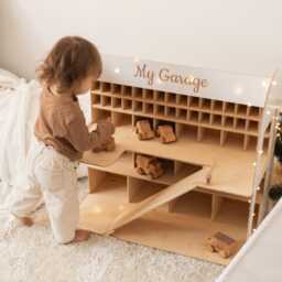 1 2 3 4 Year Old Baby Toy, Birthday Gift, Toy Car Storage, Parking Garage Ramp, Wooden Garage, Toys For Kids, Toddler - thumbnail 2