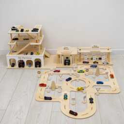1 2 3 4 Year Old Baby Toy, Birthday Gift, Toy Car Storage, Parking Garage Ramp, Wooden Garage, Toys For Kids, Toddler - thumbnail 4