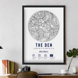 Millwall Fc The Den Minimalist Map Prints & Frames - Lions F.c. Gift Decor Dad Memorabilia Granddad Uncle Brother Football - thumbnail 3