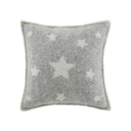 Grey Star Cushion Cover - Pure Wool Reversible Pillowcase 45 X 45cm/ 18 18 - thumbnail 2