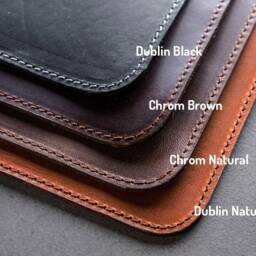 Black Leather Desk Mat, Milwaukee Full Grain Leather, Made in Usa - thumbnail 4