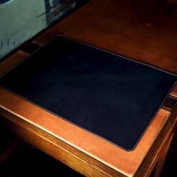 Black Leather Desk Mat, Milwaukee Full Grain Leather, Made in Usa - thumbnail 3