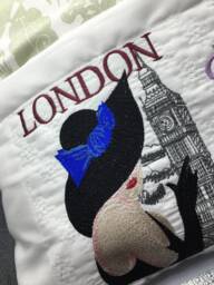 London Lady Reading Cushion - thumbnail 1