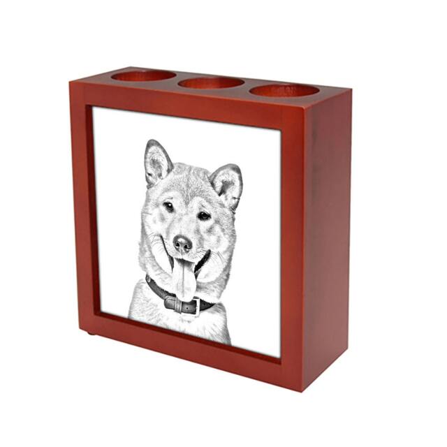 Shiba Inu - Wooden Stand For Candles/Pens With The Image Of A Dog New Collection - image 1