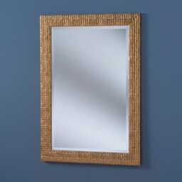 Gold Mosaic Wood Frame Bevelled Edge Glass Wall Mirror 92x67cm - 36x26 Inches Made in UK