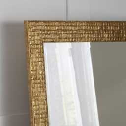 Gold Mosaic Wood Frame Bevelled Edge Glass Wall Mirror 92x67cm - 36x26 Inches Made in UK - thumbnail 2